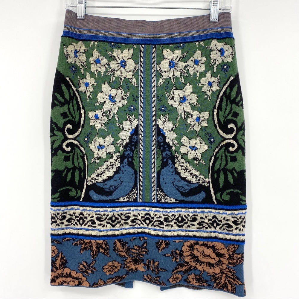 Anthropologie Moth Bordered Jacquard Sweater Skirt - Picture 2 of 8